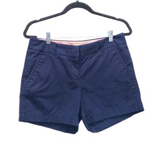 J Crew Shorts Women’s Size 4 Broken-in Chino Navy Blue‎ w/Pockets 100% Cotton.